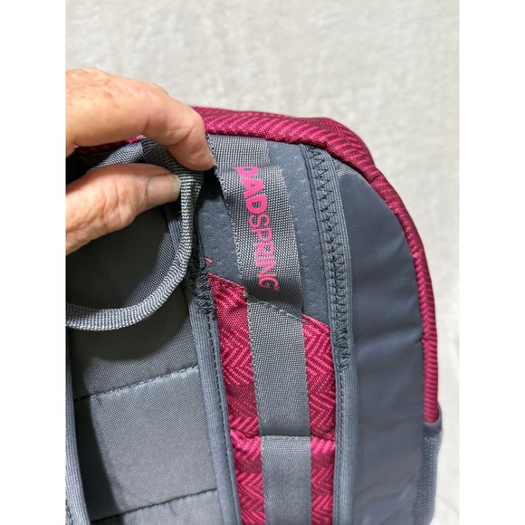 Adidas Mad Spring Backpack Burgundy Pink Gray Travel School‎ Bag Pack - Picture 4 of 9